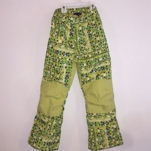 Girls lands end snow pants colorful pattern 8